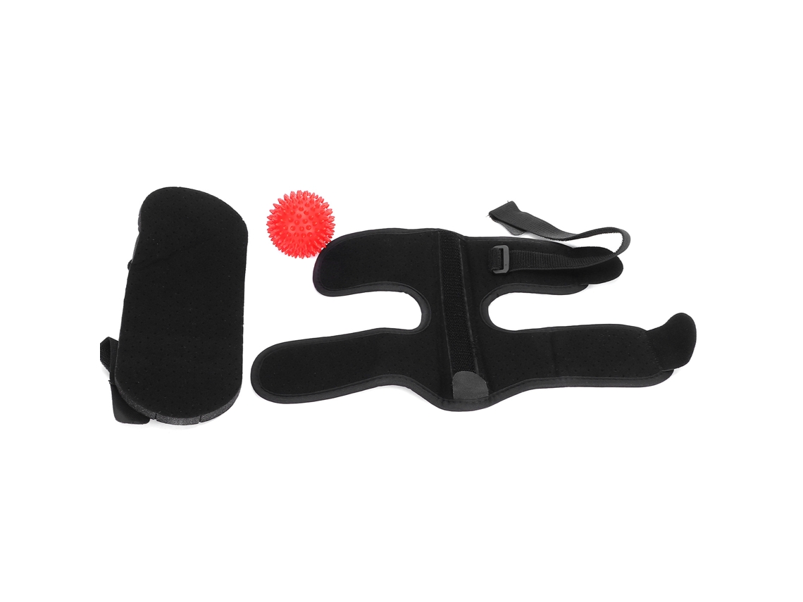 Tobillera ajustable con banda elástica y bola de masaje.