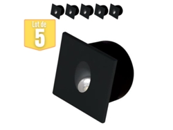 Conjunto de 5 paredes cuadradas negras 3W 4000K paredes cuadradas HOROZ ELECTRIC