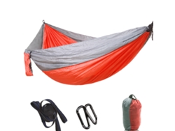 Hamaca Colgante Para Exteriores, Ampliable Y Alargable, Para Acampar Y Viajar (gris + Naranja)