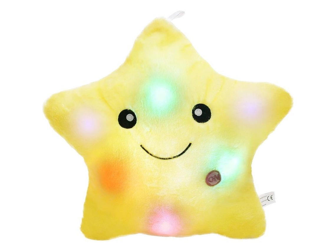 2026-40384-almohada De Peluche Estrella Brillante Led Con Luz Nocturna Color Amarillo