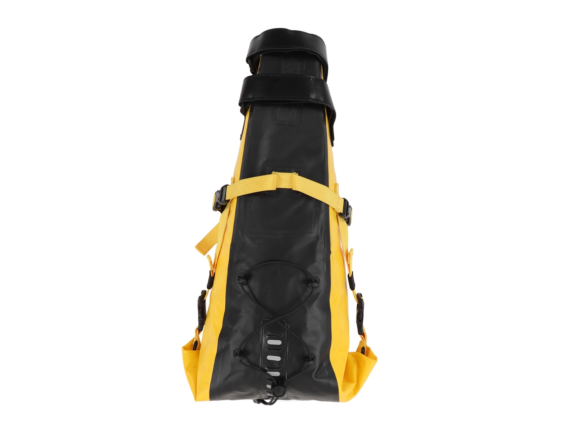 2026-bolsa De Bikepacking 500d Pvc Amarillo Y Negro Impermeable 13l Bolsa De Asiento De Bicicleta Antideslizante Para Viajes Largos