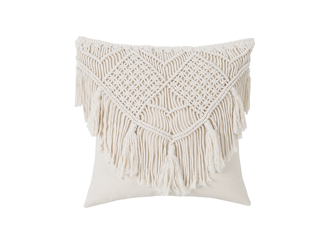 Pack de 2 fundas de cojín macramé 45 x 45 cm funda cojín decorativa boho