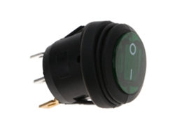 10 Interruptores De Equilibrio Redondos Impermeables Con Led, 12 V Cc, 3 Pines, 20 Mm, Color Verde.