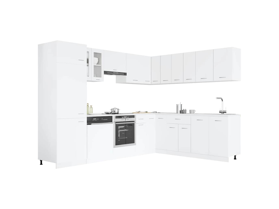 Maison Exclusive - Conjunto De Armarios De Cocina "lyon" De 14 Piezas De Madera De Ingeniería Blanca
