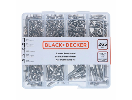 Kit de tornillos BLACK & DECKER Torx 265 Piezas