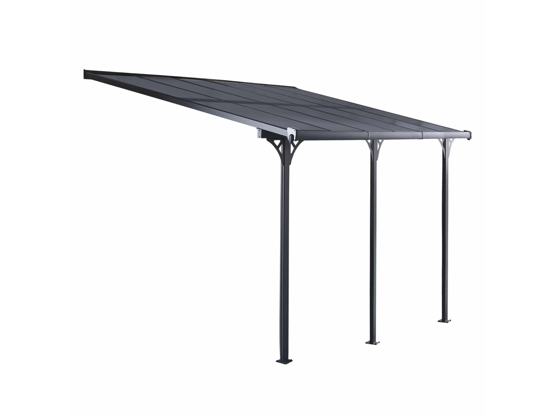 Pérgola de Pared GARDIUN Elliot 18,8 m² 619x305x227/272 cm en Aluminio y Paneles de Policarbonato Anti UV Pórticos Ajustables