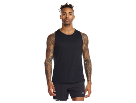 Camiseta sin Mangas de Hombre para Running 2XU Aero Negro (XL)