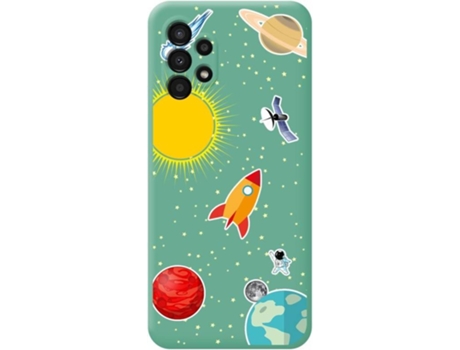 Carcasa para Samsung Galaxy A13 4G TUMUNDOSMARTPHONE Silicona Líquida Dibujos Verde