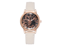 Reloj De Pulsera Para Mujer Con Correa De Poliuretano Y Esfera Redonda De Aleación - Blanco
