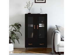 Aparador Alto Madera De Ingeniería Negro 69,5x31x115 Cm