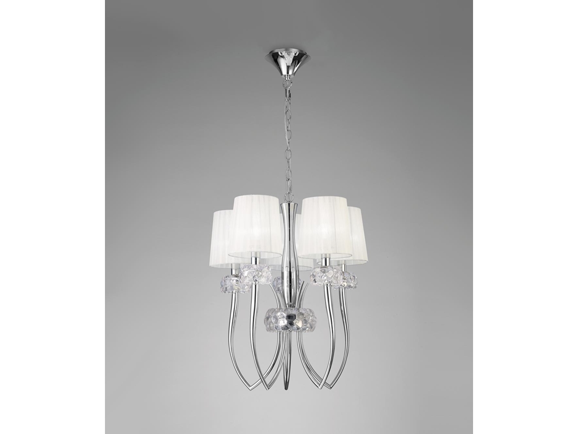 Colgante cromo 5 luces LOEWE MANTRA ILUMINACIÓN