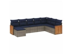 Maison Exclusive - Conjunto De Sofá De Jardín De 8 Piezas Con Cojines, Poliratán Gris