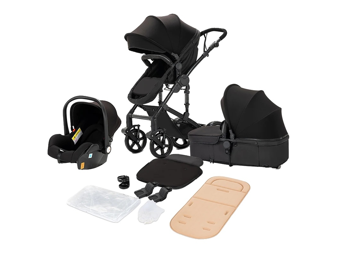 Cochecito de bebé ligero con diseño todoterreno, 588-Negro