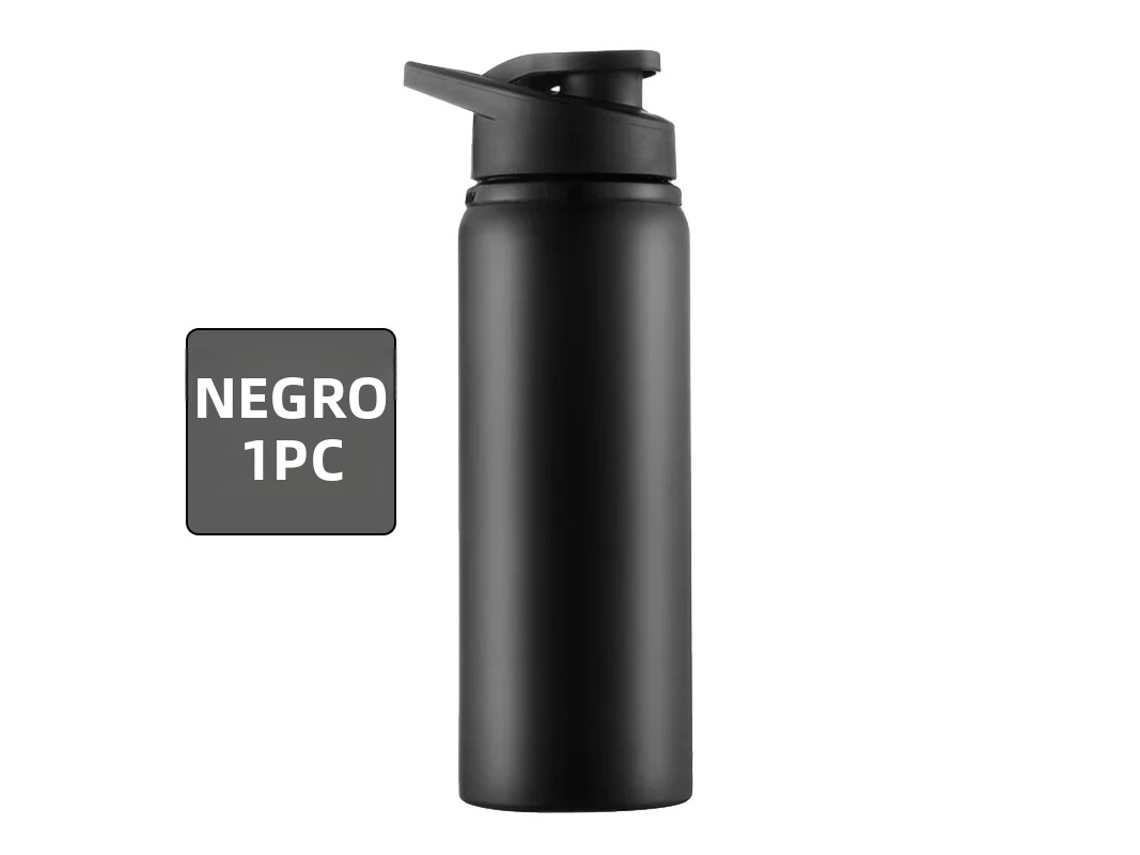 (negro, 1 Pieza) Botella De Agua De Metal Portátil, Reutilizable Y A Prueba De Fugas.