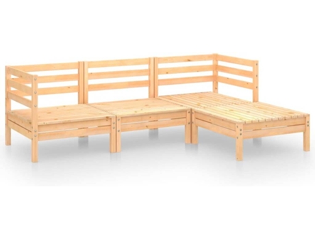 Conjunto 4 de muebles de jardín VIDAXL madera maciza pino
