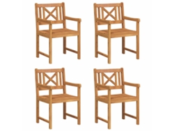 Maison Exclusive - Banco De Exterior 4 Pcs Natural 56 X 55,5 X 90 Cm