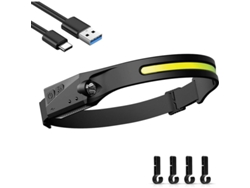 Linterna Frontal Led Recargable Usb, Impermeable Con Sensor, 5 Modos De Luz Para Camping Senderismo Ciclismo Pesca
