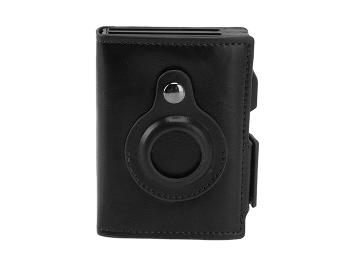 Clip De Carteira Masculina Multifuncional Antirroubo Rfid Pequena Com Alumínio E Pu Para Cartões E Documentos Black