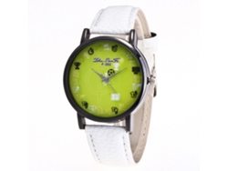 Reloj De Pulsera Deportivo De Moda Para Estudiantes Con Correa De Cuero Con Estampado De Lichi Blanco.