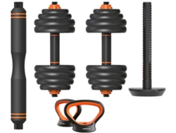 Kit de pesas conectadas 40Kg FED, App incluida: mancuernas (pesos + barras) + barra + pesa rusa + sensor