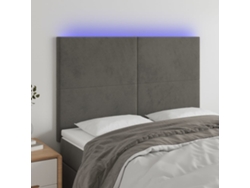 Cabecero Con Luces Led Terciopelo Gris Oscuro 144x5x118/128 Cm