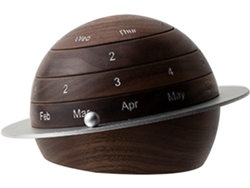 Calendario Perpetuo Giratorio, Diseño Vintage De Madera, De Escritorio Compacto Para El Hogar O La Oficina.