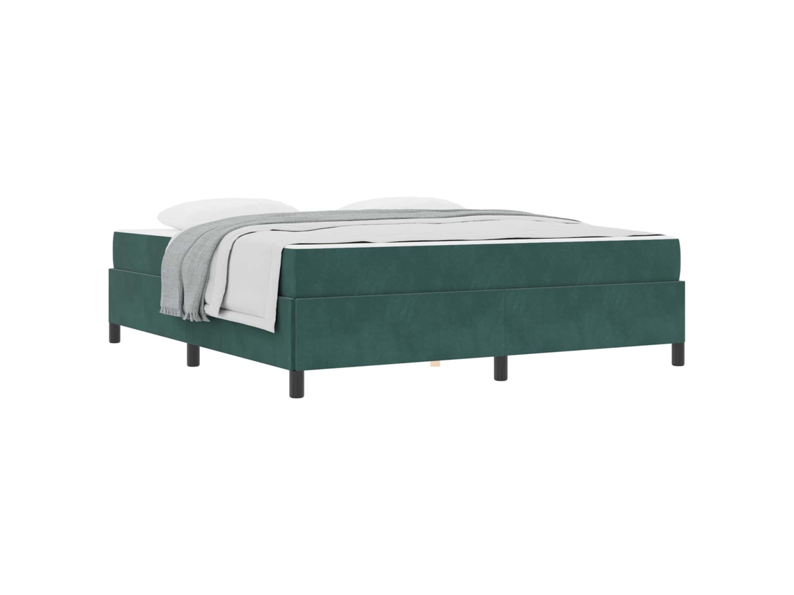 Maison Exclusive - Estructura De Cama Con Colchón Verde Oscuro 180 X 200 Cm Tela