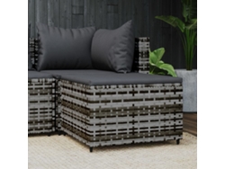 Reposapiés de jardín con cojín de mimbre gris Wsd61942 Lovely Home