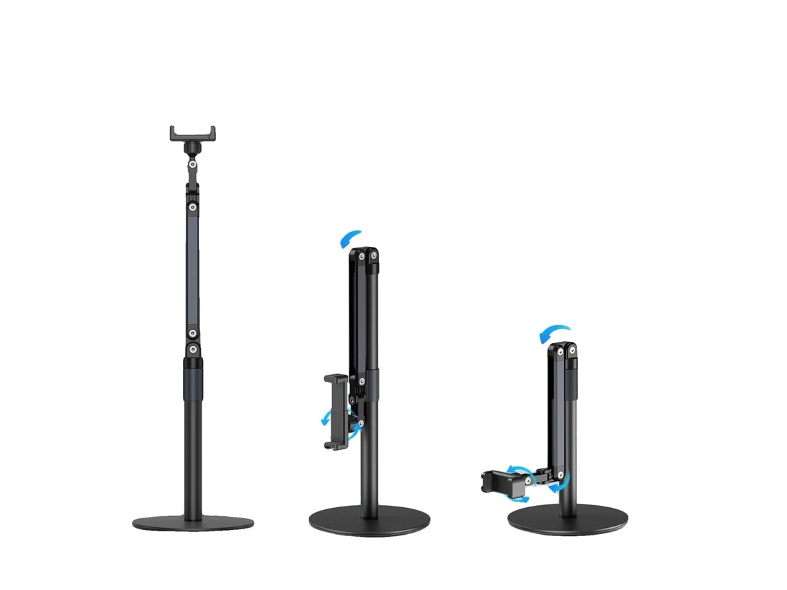 Soporte para teléfono móvil, altura regulable, base ultraestable, soporte de 70 cm.