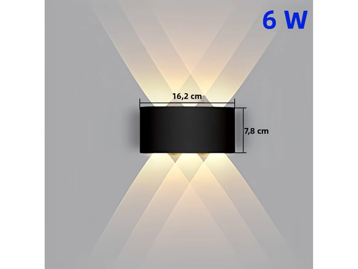 Aplique De Pared Led Impermeable De Estilo Moderno (luz Cálida De 6 W)