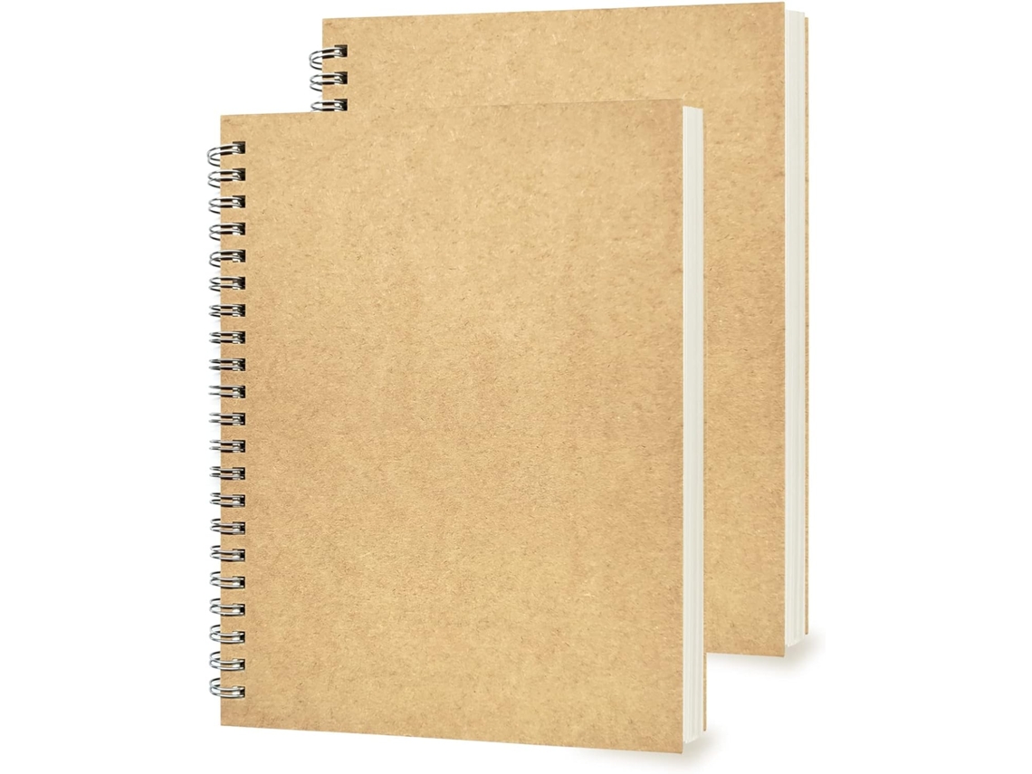 Cuaderno de bocetos en blanco, espiral, papel grueso, encuadernación en espiral, bloc de notas con doble espiral, diario de tapa blanda