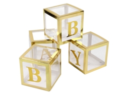 Caja De Globos Para Baby Shower Transparente Dorada Prepliegue Segura Decoración De Fiesta Cajas Para Bebé