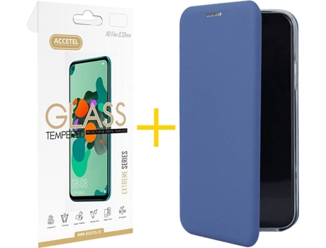 Kit Funda + Protector de Pantalla Apple iPhone 7 Plus / 8 Plus ACCETEL Flip Cover 2246 Azul