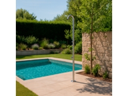 Doccia Piscina Per Esterno En Acciaio 316 Acero Inoxidable Satinato Con Diviatore, Miscelatore Calda/fredda, Getto Lavapiedi Y Soffione Anticalcare Mpc