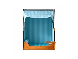 Relaxdays Cesto Para Cães Em Pe-rattan C/ Tigela Inox E Toldo, 95x75x65 Cm, Jardim/terraço, Azul Claro