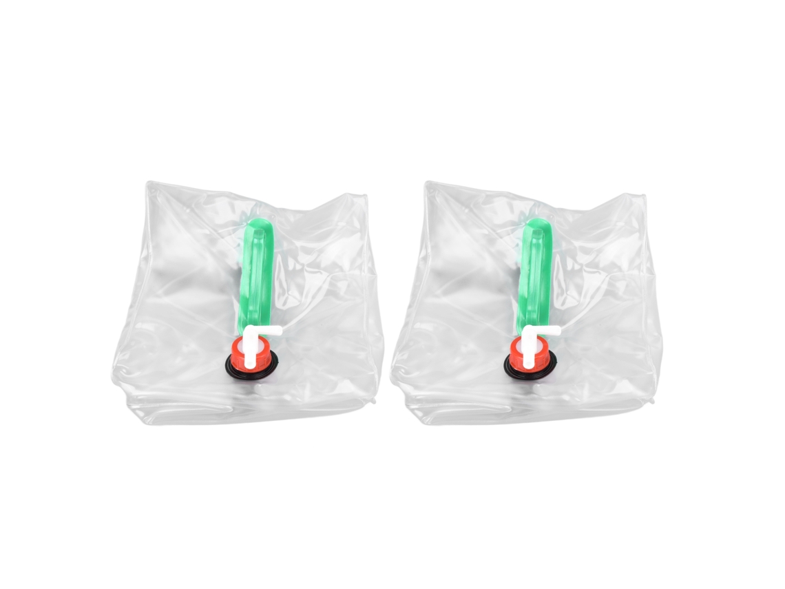 2 Cubos De Agua Plegables 20 Litros, Pvc, Portátiles Y Transparentes, Con Grifo,