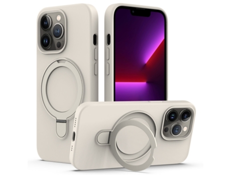 Funda Mobile Phone Cases Magsafe Liquid With Ring para iPhone 12 Pro Max Silicona Blanco