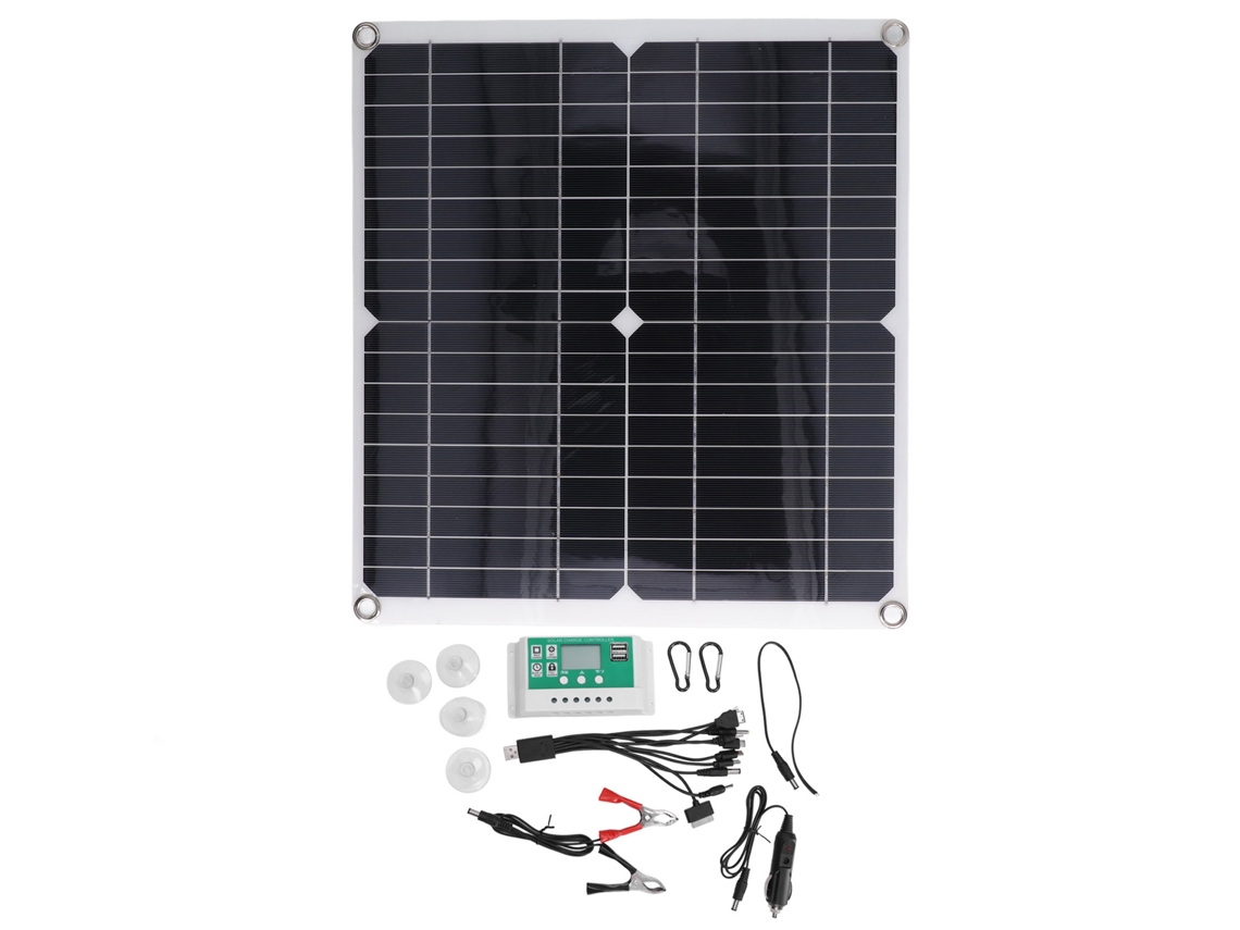 2026-kit Panel Solar Mono Flexible 25w 15v Con Controlador 100a Para Sistema Off Grid