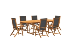 Maison Exclusive - Juego Comedor De Jardín 7 Pzas Madera Maciza Acacia Y Textileno