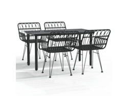 Maison Exclusive - Juego De Comedor De Jardín 5 Piezas Ratán Sintético Negro