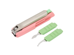 Kit Profesional De Cortauñas De Acero Inoxidable Para El Hogar Y Salones De Belleza - Rosa Y Verde