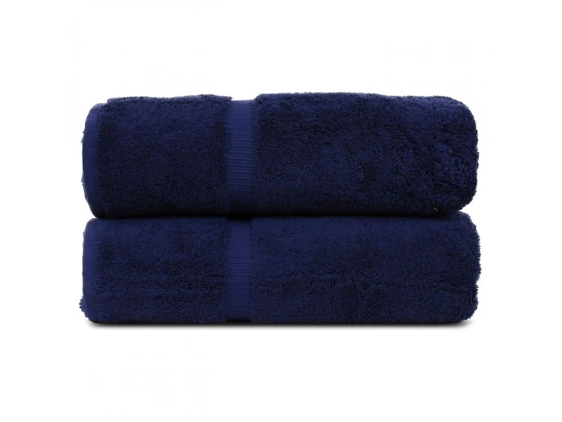 JILLIOPER Juego de 2 toallas de baño de algodón 700 GSM, toalla absorbente, azul