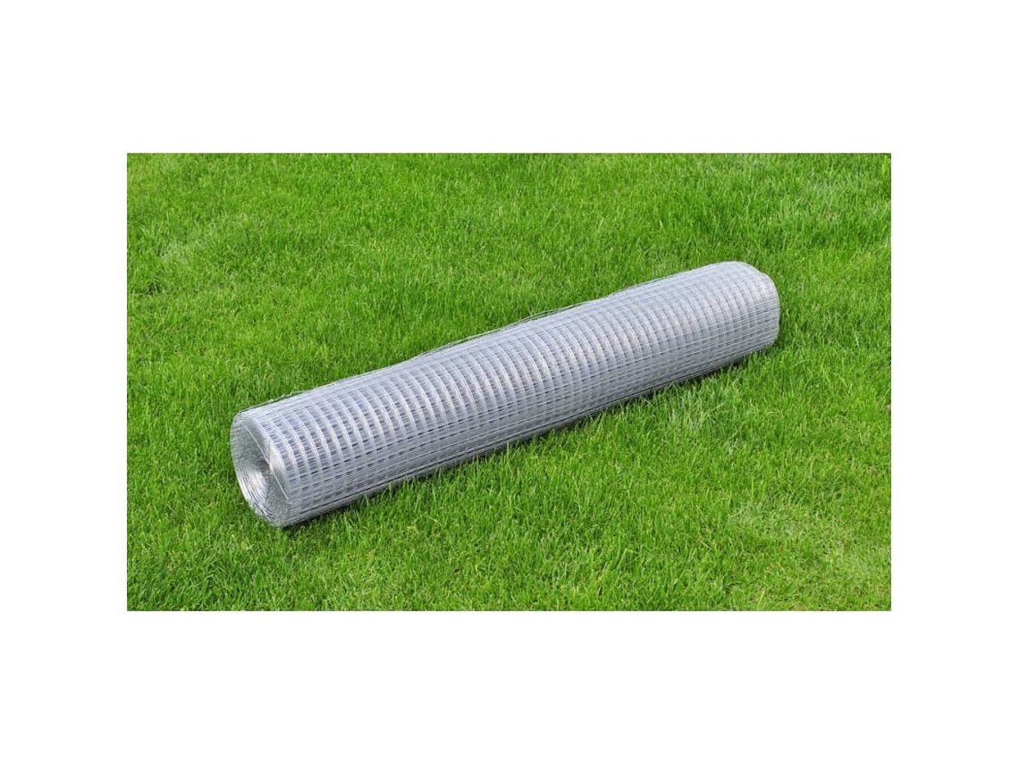 Malla de alambre para gallinero, 10 x 1 m, acero galvanizado, color plata, DKD HOME DECOR