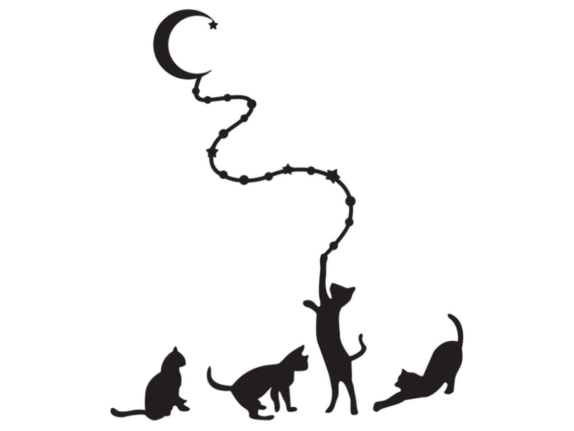 Vinilos de Gato Negro para Dormitorios, Decoración Infantil y Artística RNEMITERY