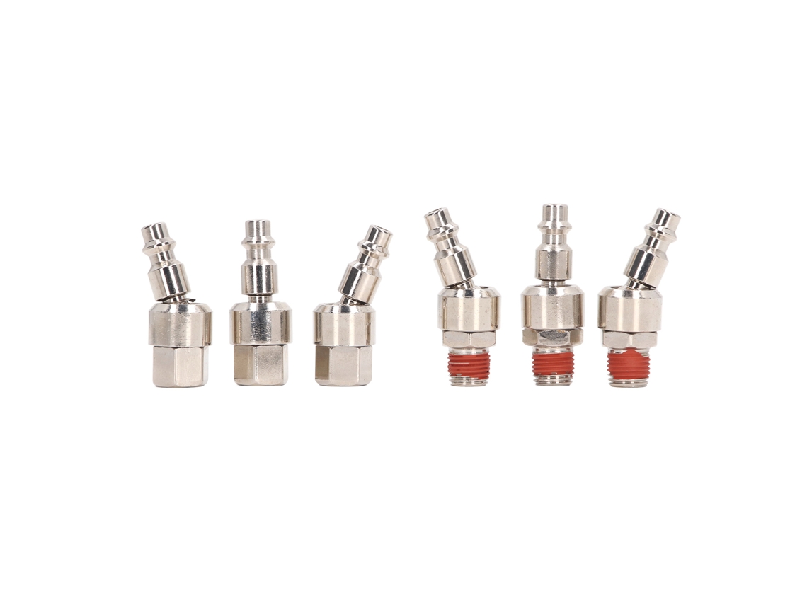 6 Conectores De Manguera De Aire De Acero Inoxidable Con Rosca Macho A Hembra De 1/4 Pulg.-18 Npt, Acoplamientos De Conexión Rápida.