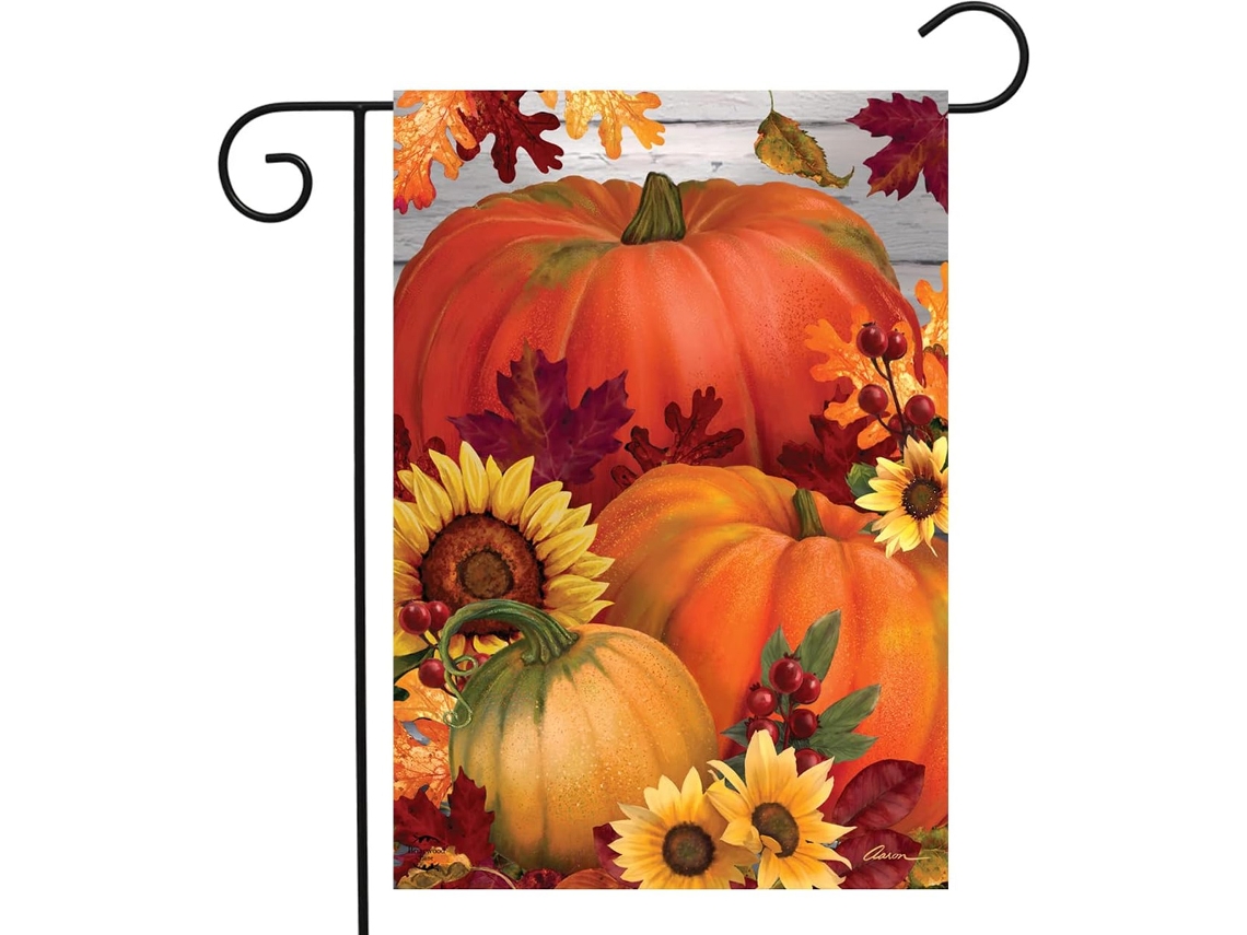 Bandera de jardín de Calabaza, 30 x 45 cm, Vertical, Doble Cara, decoración otoñal con pájaros NEVEANCE