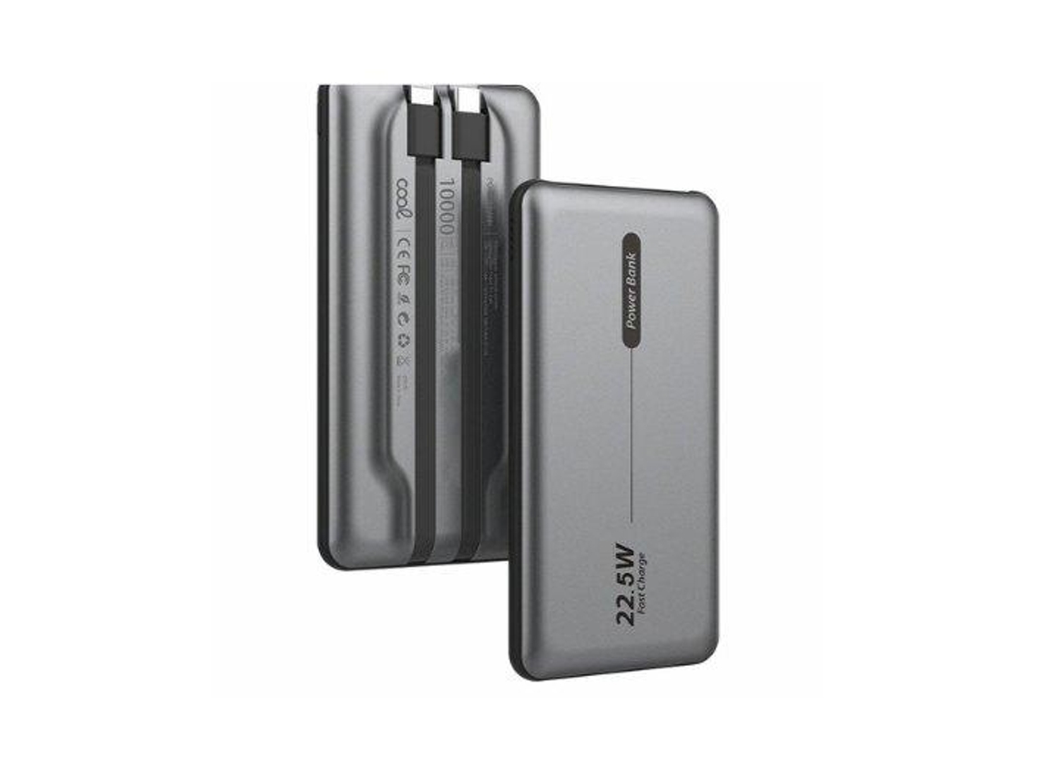Batería externa universal de 10 000 mAh, 22,5 W, color gris Apple (2 cables)