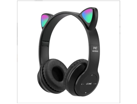Auriculares In Ear ENKES Intra Wireless para Niños Niñas Estéreo Iluminado por LED con Micrófono Incorporado Negro