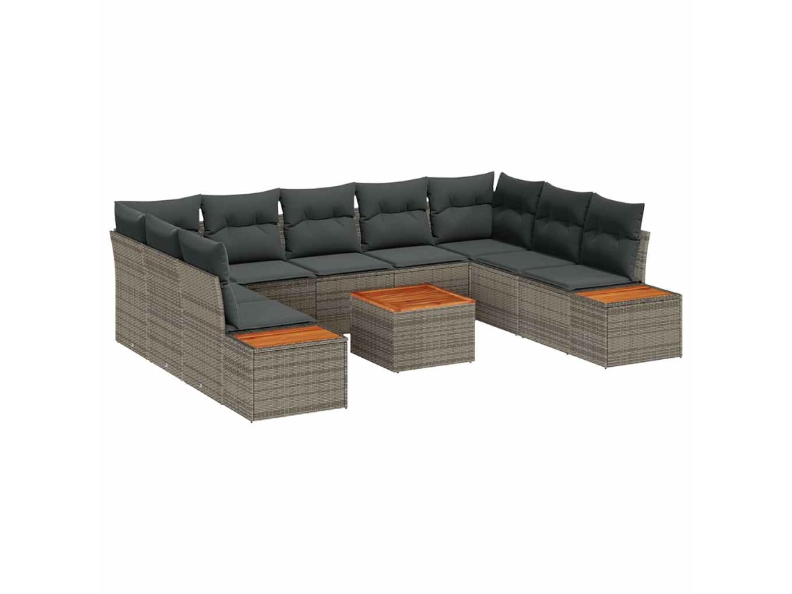 Maison Exclusive - Conjunto De Sofás De Jardín 5 Pcs Gris Ratán Sintético