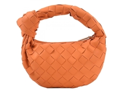 2026-bolsa Hobo Mujer 2023 Cuero Pu Tejido Nudo Bolso Clutch Moda Diseño Navidad Verano Naranja